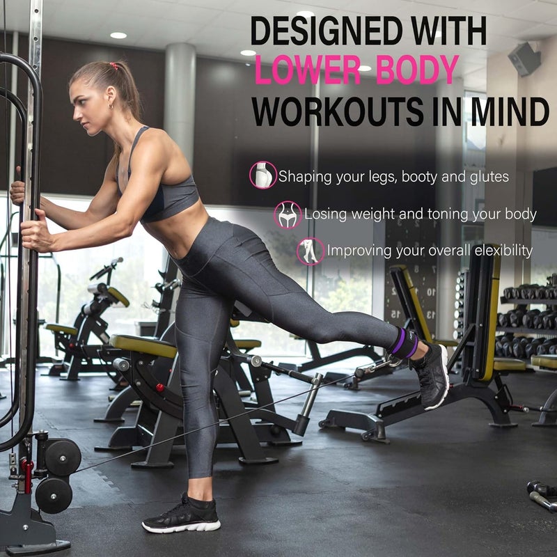 AOHO MOOON Ankle Strap for Cable Machine Attachments, Gym Accessories for Women and Men, Neoprene Ankle Cuffs for glute Kickback, Leg Workouts ande Booty Hip Abductors Exercise - Image 2
